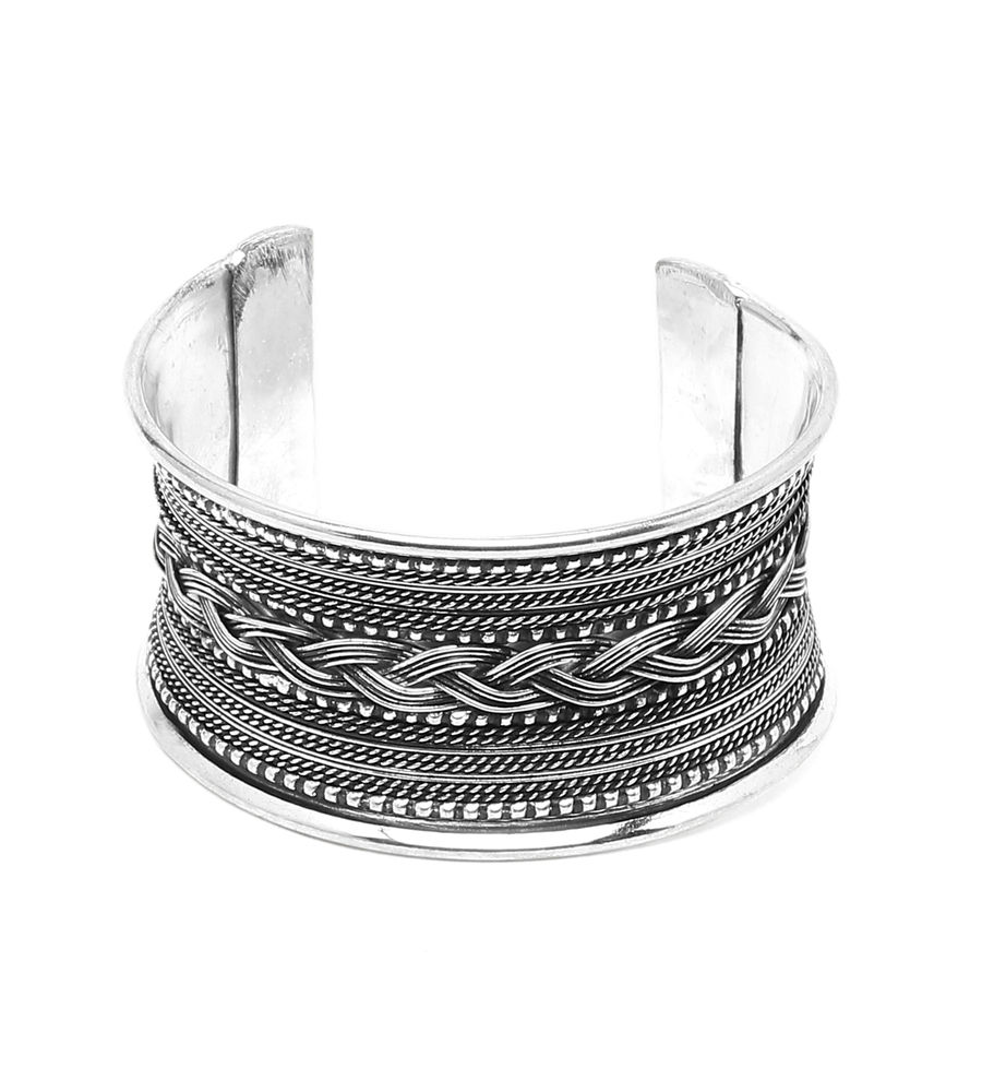 YouBella Jewellery Celebrity Inspired Silver Plated Cuff Bracelet for Girls and Women